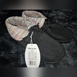 Hey Dudes Wendy Fold Baja Boots - Black - Size 9 - NWT